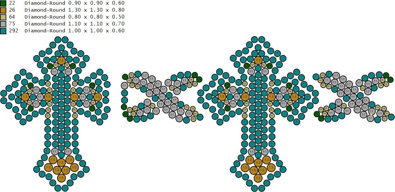 Custom Chrome Hearts Cross Infinity Diamond Link Bracelet 3D print model_18