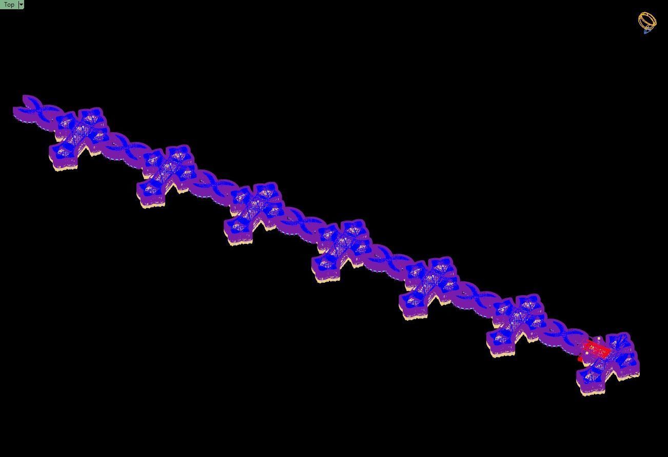 Custom Chrome Hearts Cross Infinity Diamond Link Bracelet 3D print model_17