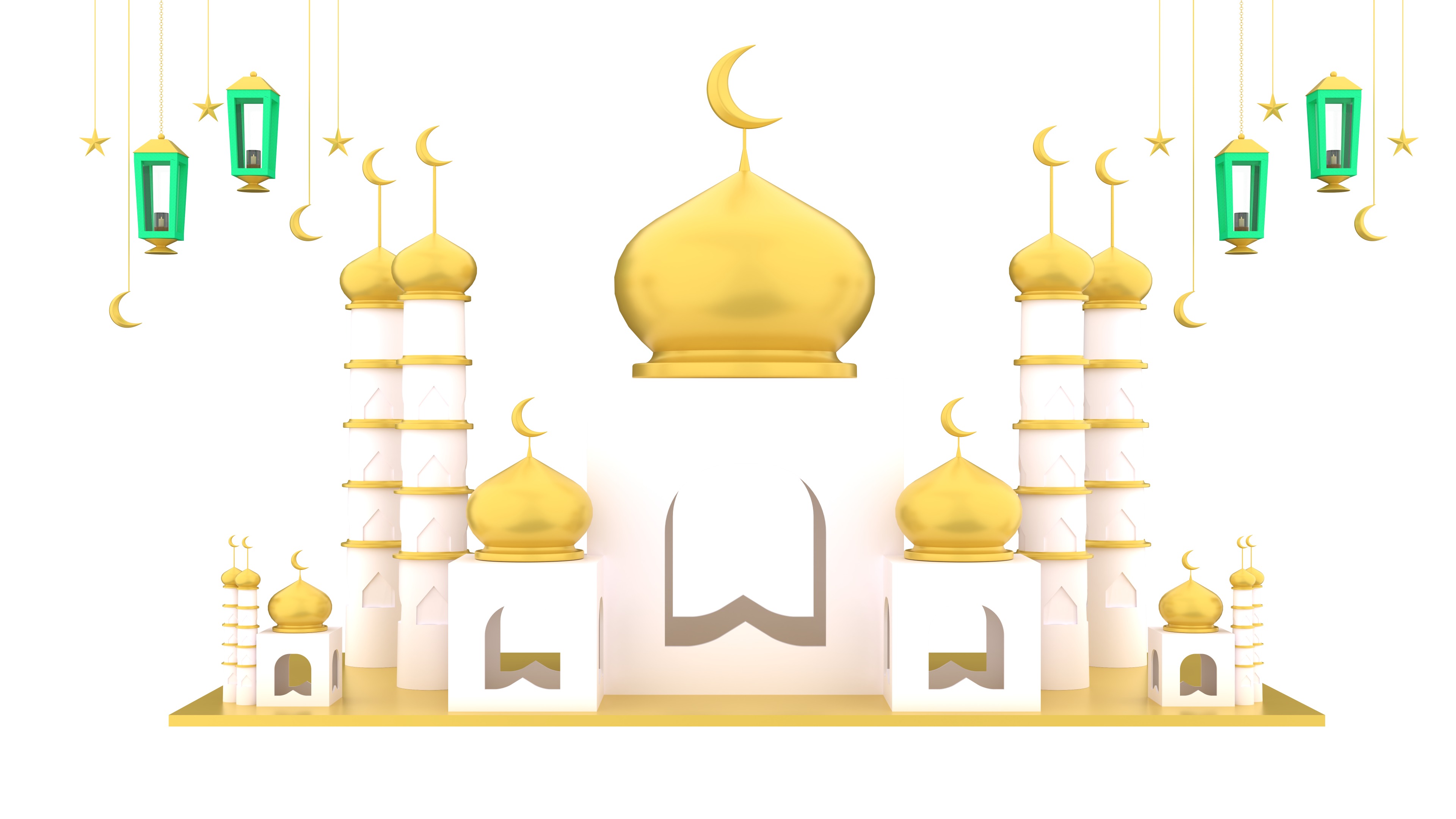Ramadan Kareem 3d Icon Pack Low-poly 3D model_1