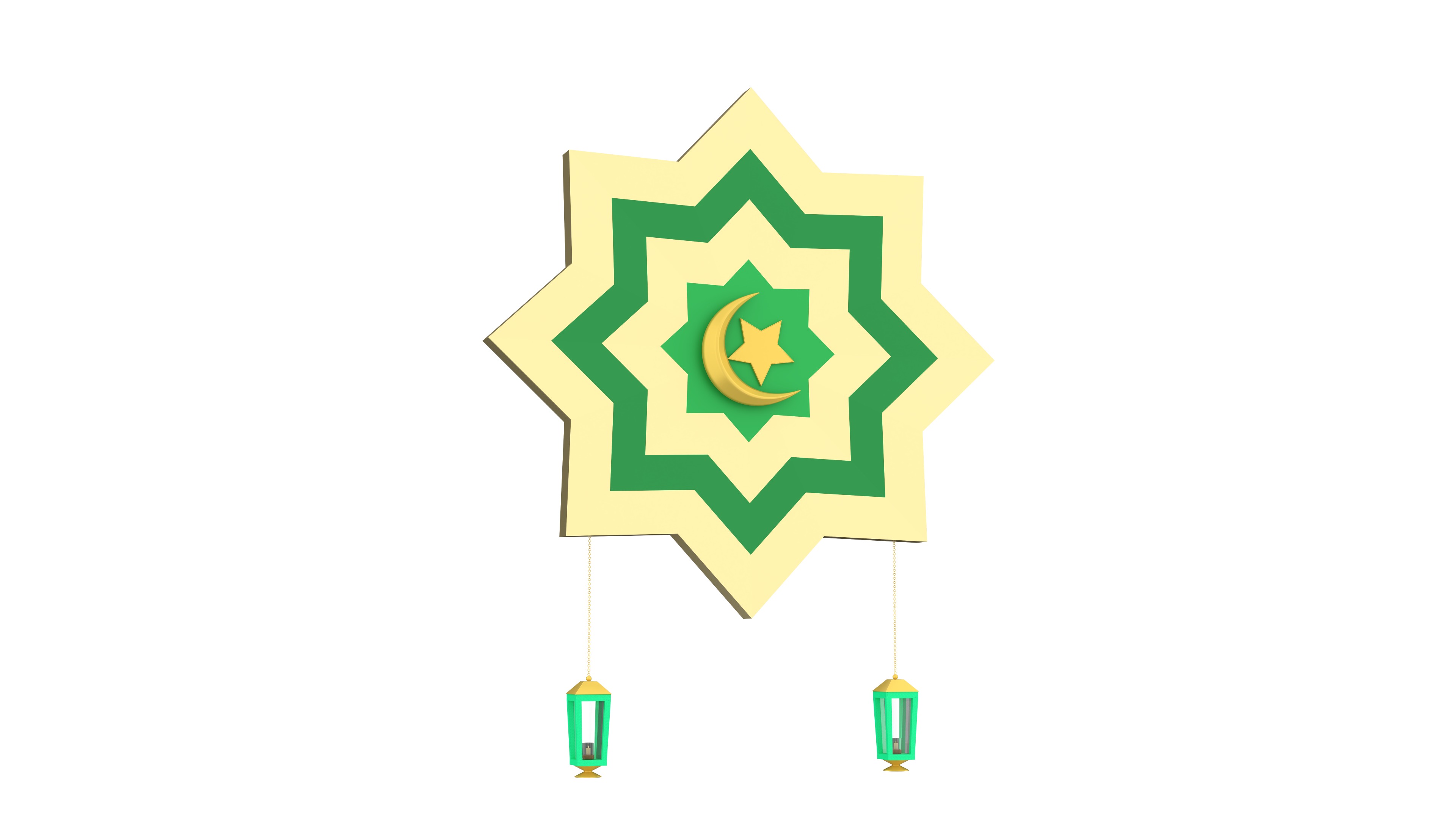 Ramadan Kareem 3d Icon Pack Low-poly 3D model_6