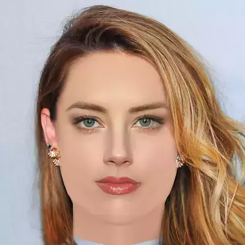 Amber Heard Head - No Hair - Low poly head for game 