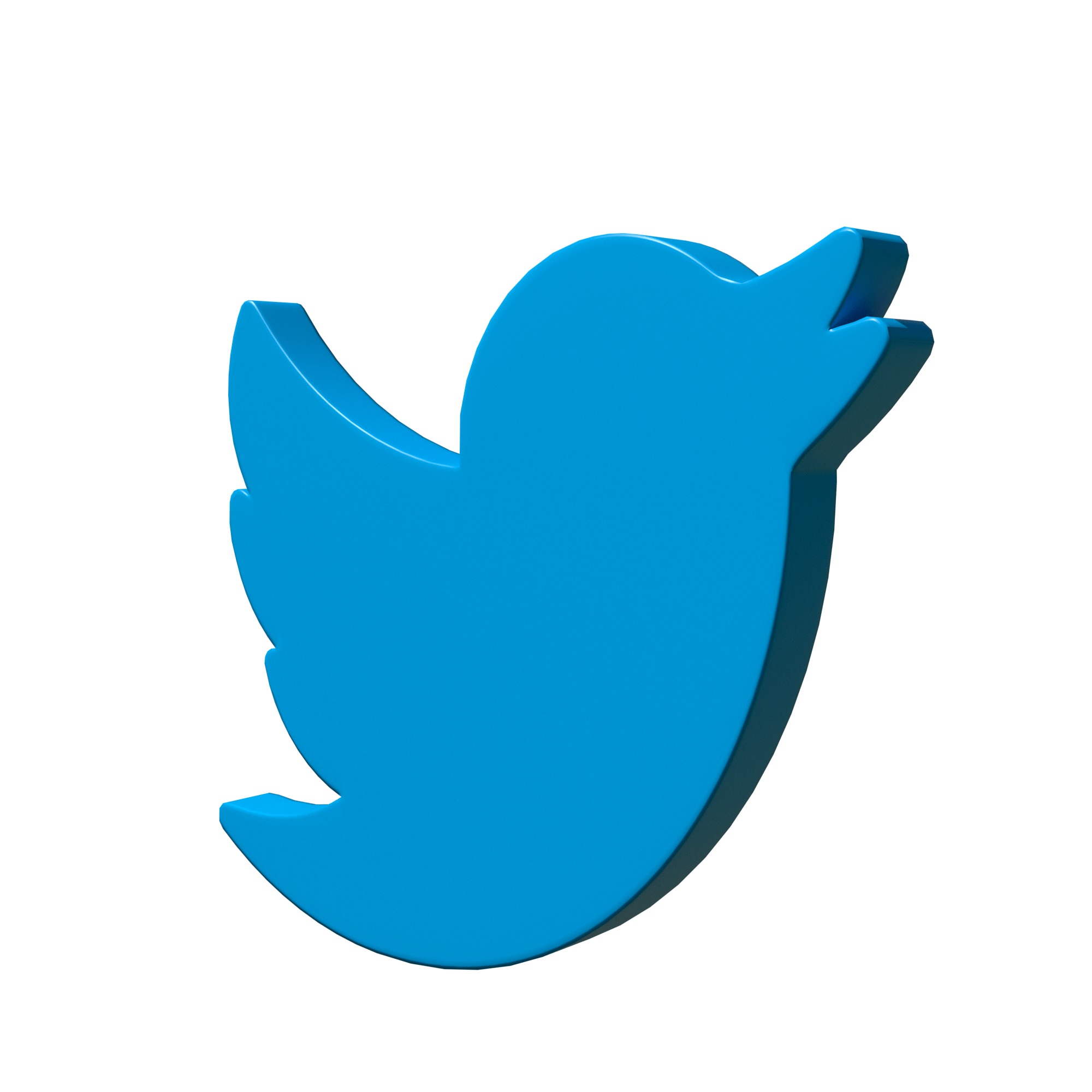Twitter bird symbol Low-poly 3D model_2