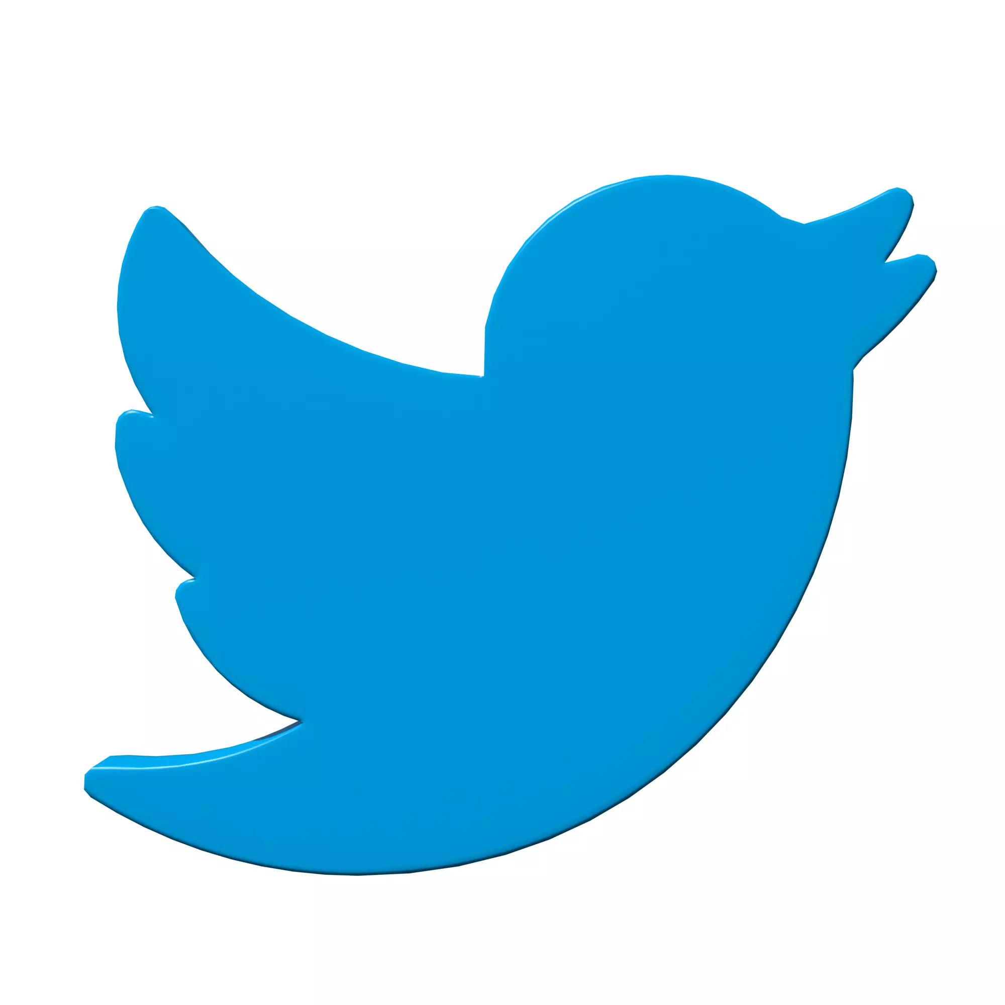 Twitter bird symbol Low-poly 3D model_0