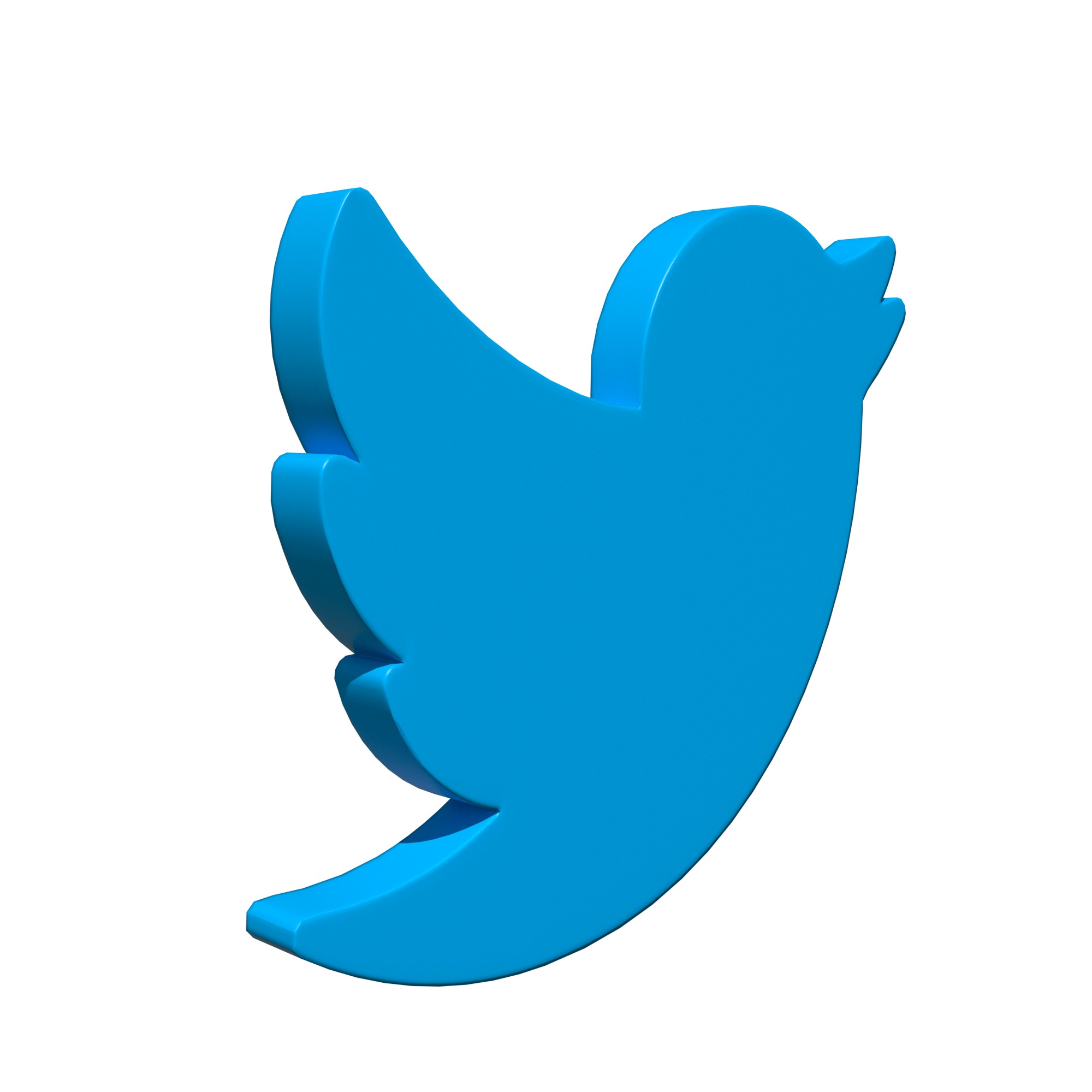 Twitter bird symbol Low-poly 3D model_1