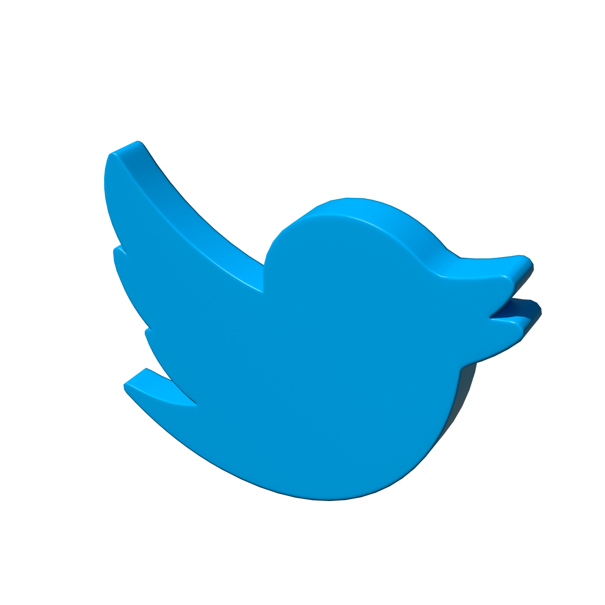 Twitter bird symbol Low-poly 3D model_3