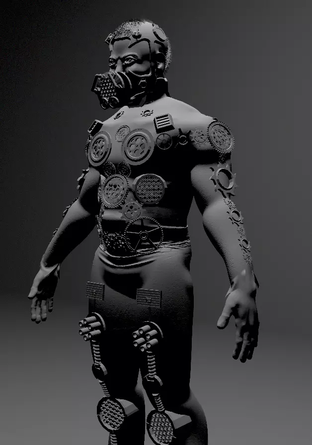 Cyborg character fantasy 007 Free 3D model