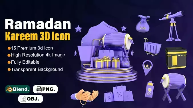 Ramadan Kareem 3d illustration pack