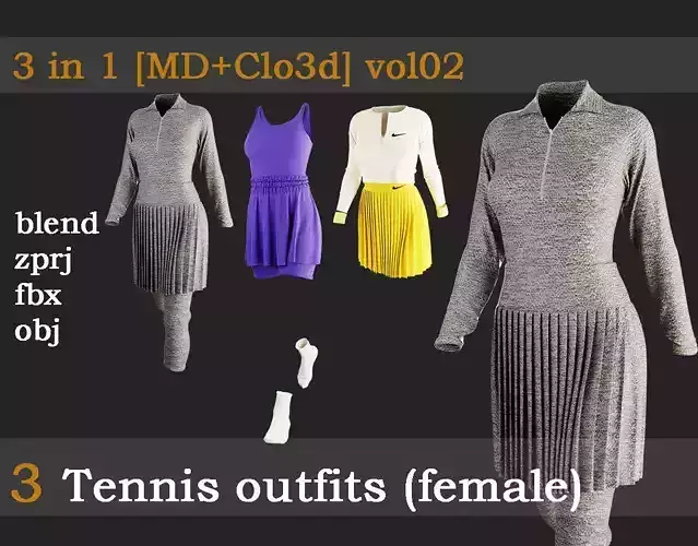 3 Tennis outfits vol02