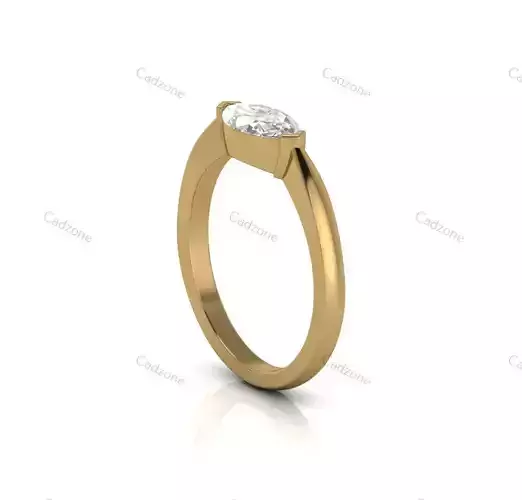 Elegant Marquise Diamond Solitaire 3D Model