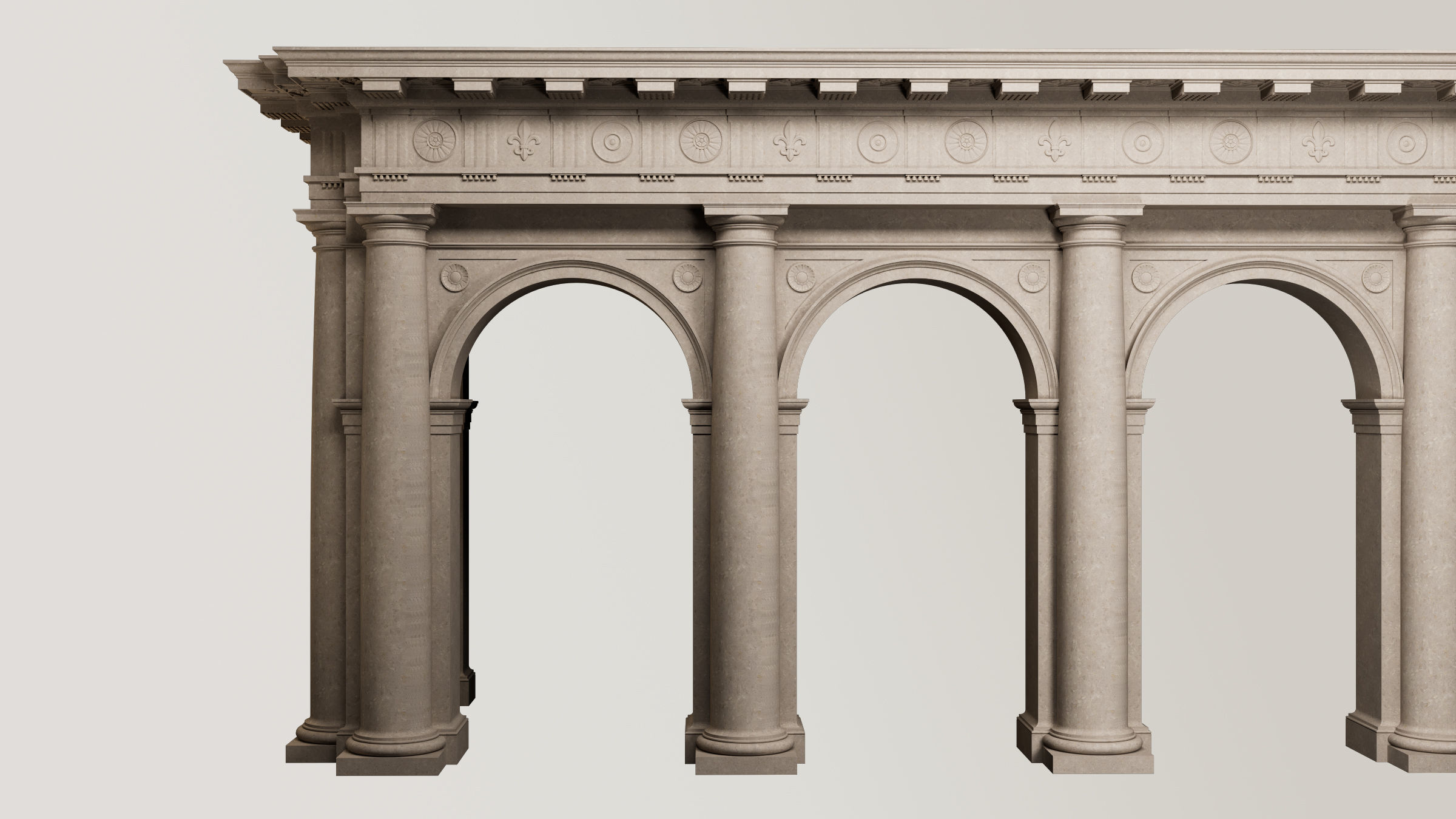 Arch Doric Mutulary column on Vignola 3D model_3