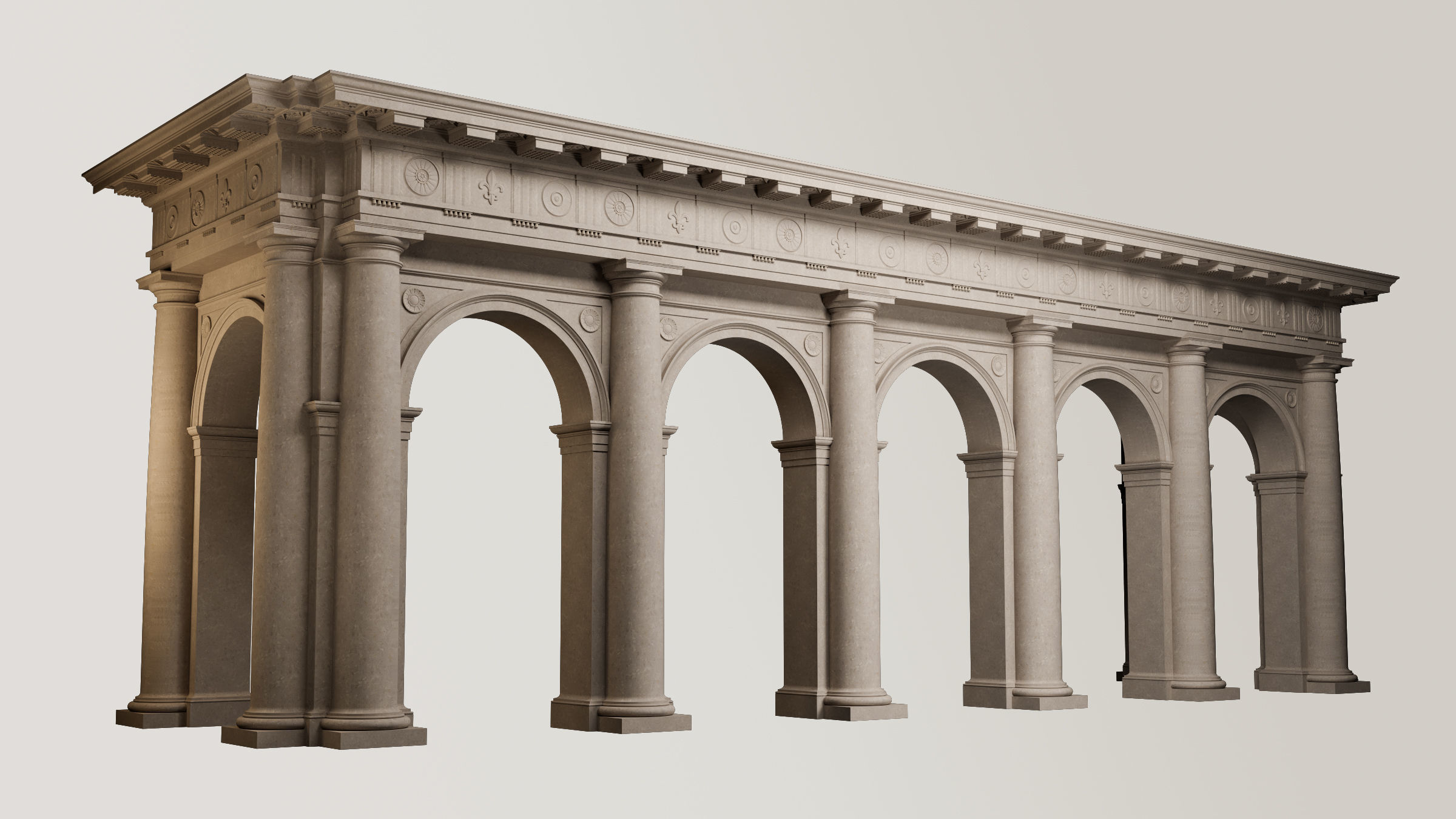 Arch Doric Mutulary column on Vignola 3D model_1