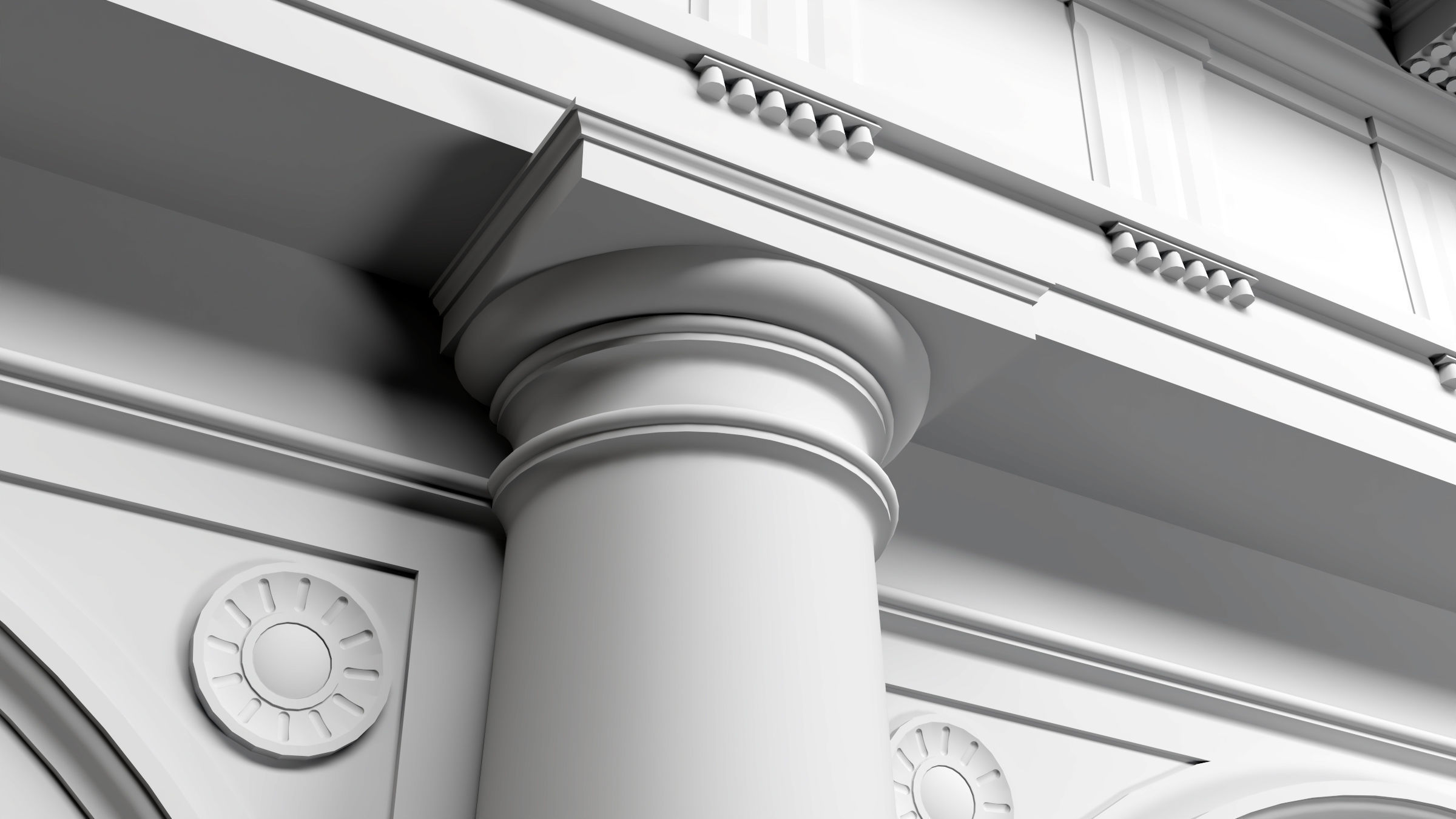 Arch Doric Mutulary column on Vignola 3D model_4