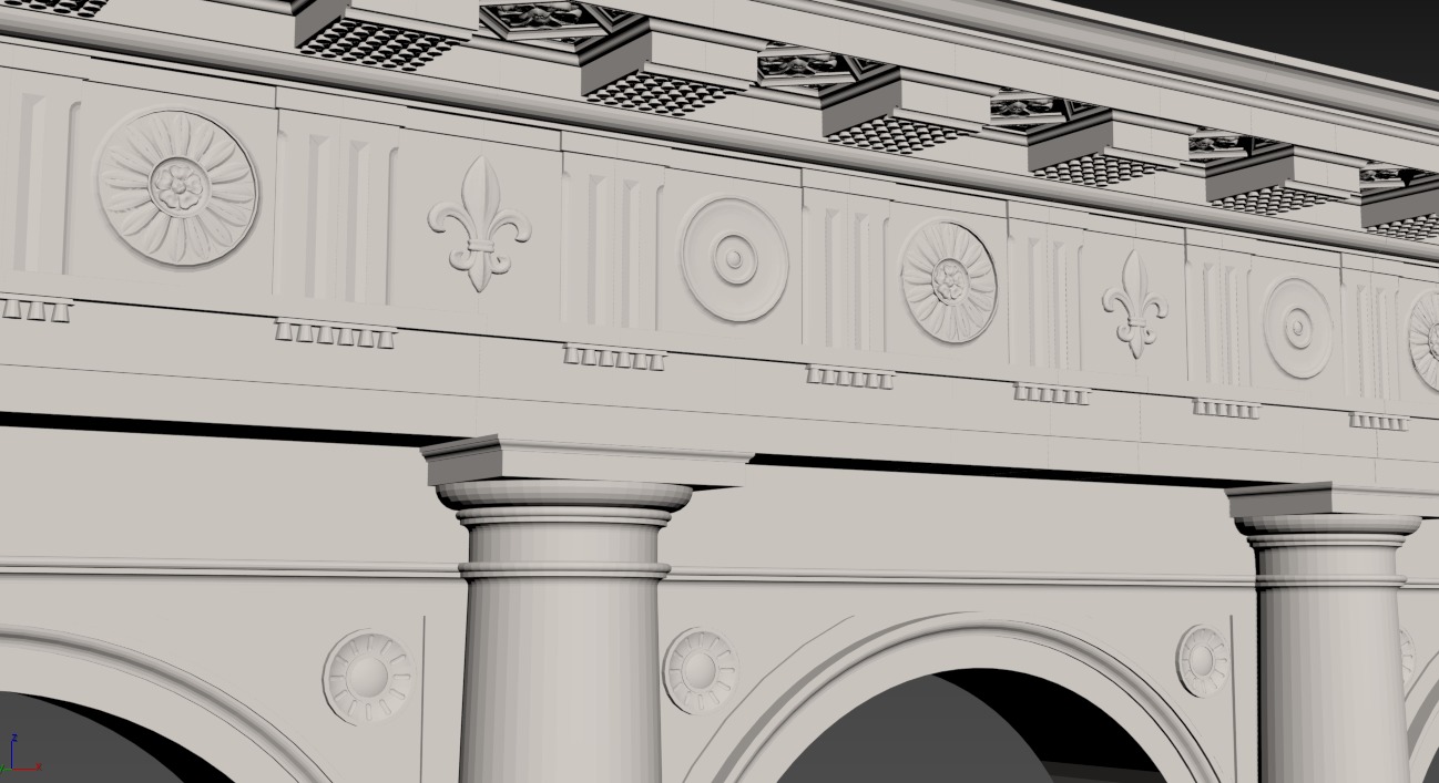 Arch Doric Mutulary column on Vignola 3D model_10