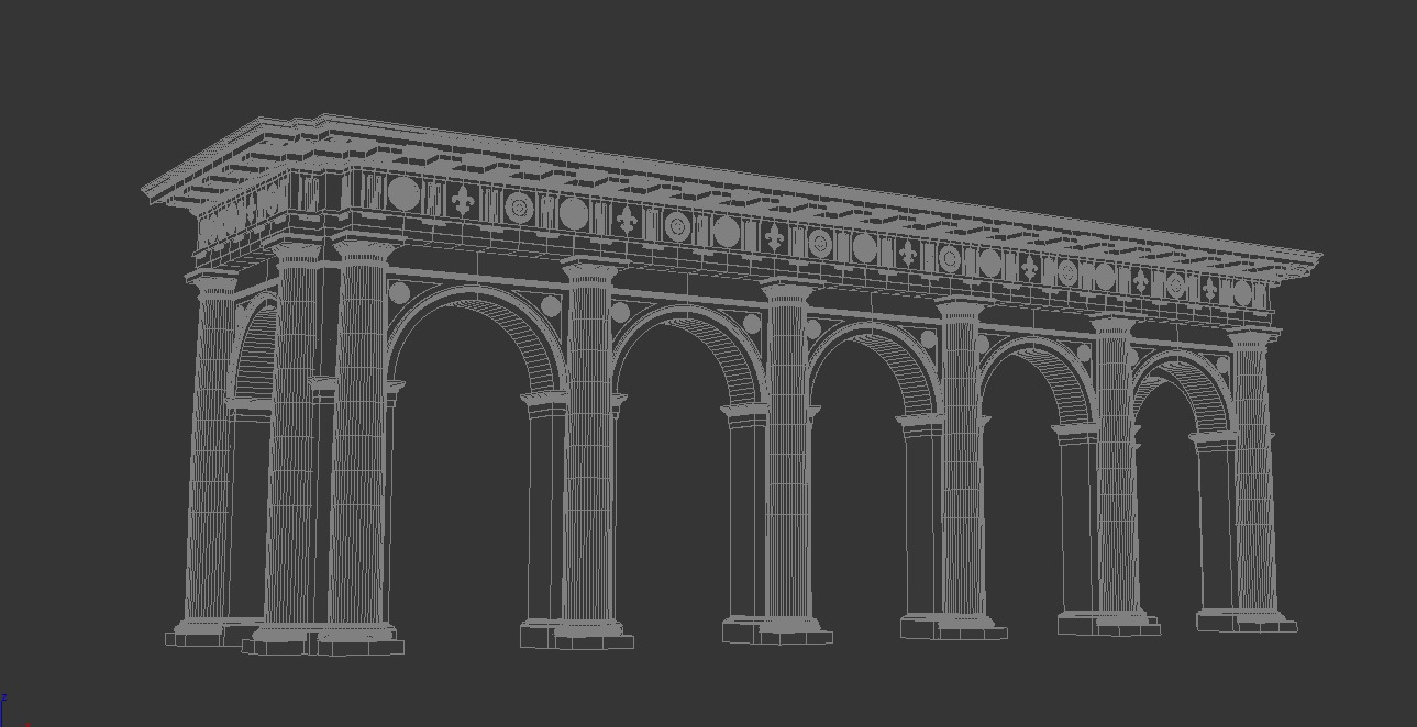 Arch Doric Mutulary column on Vignola 3D model_11