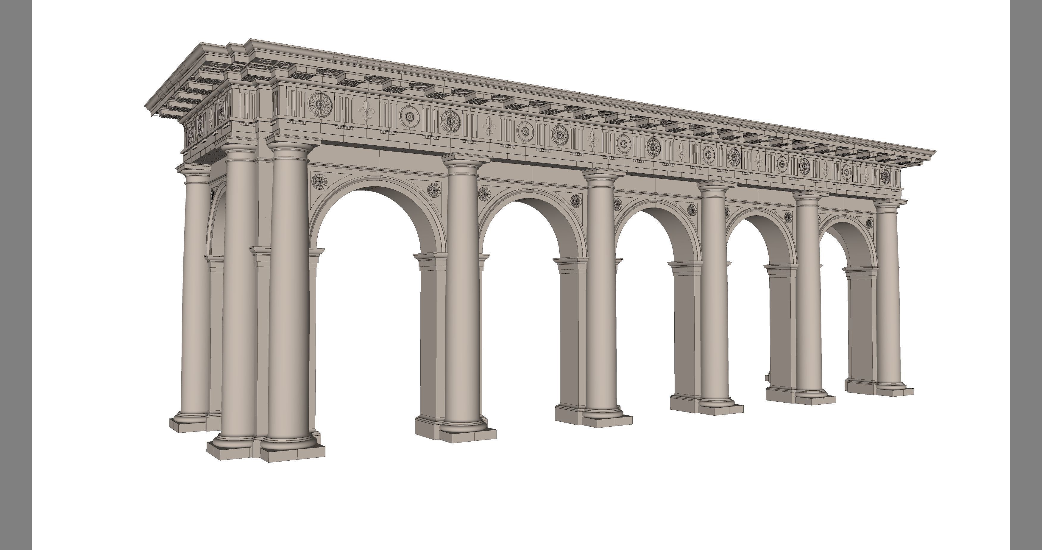 Arch Doric Mutulary column on Vignola 3D model_5