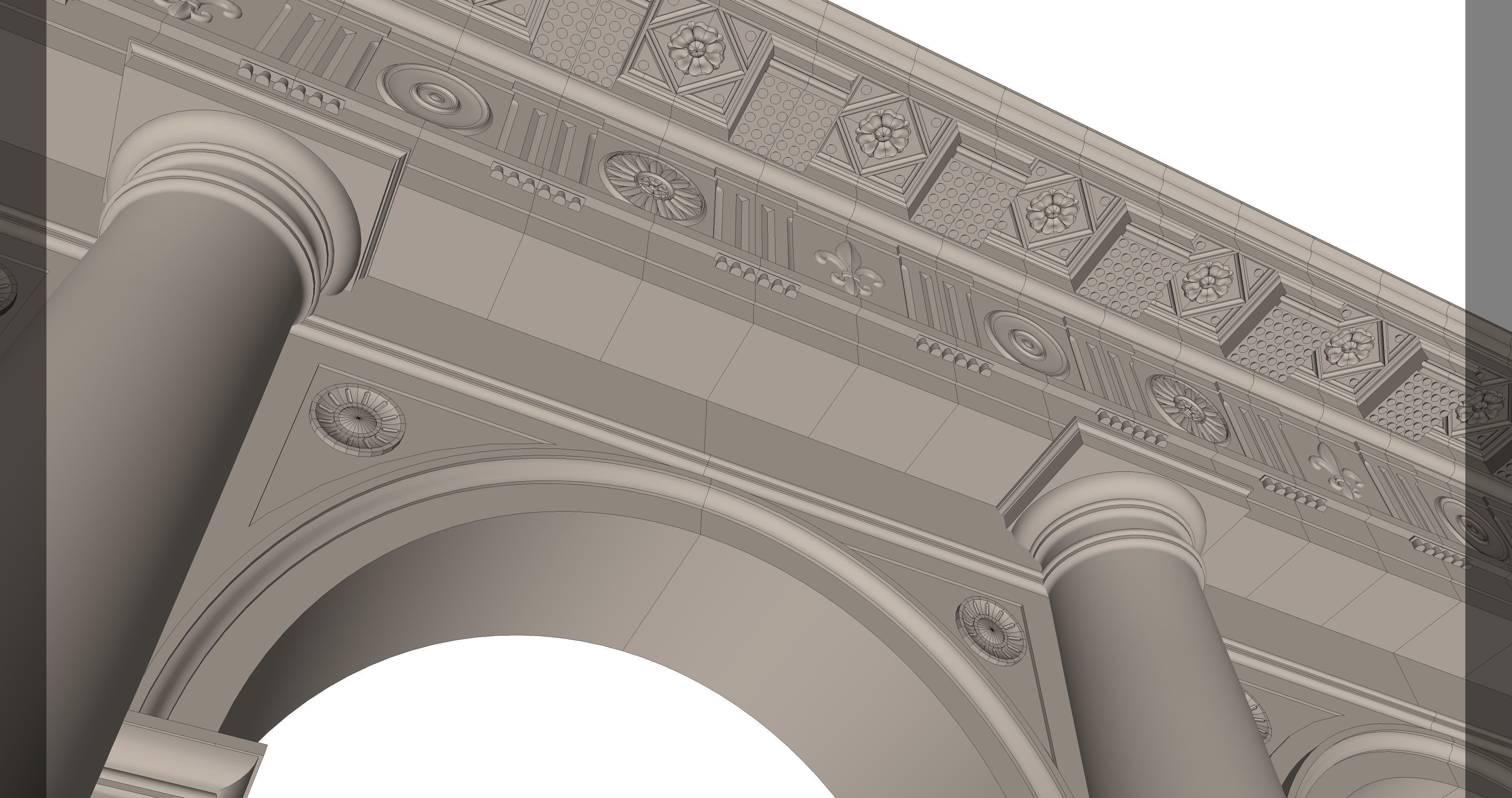 Arch Doric Mutulary column on Vignola 3D model_6