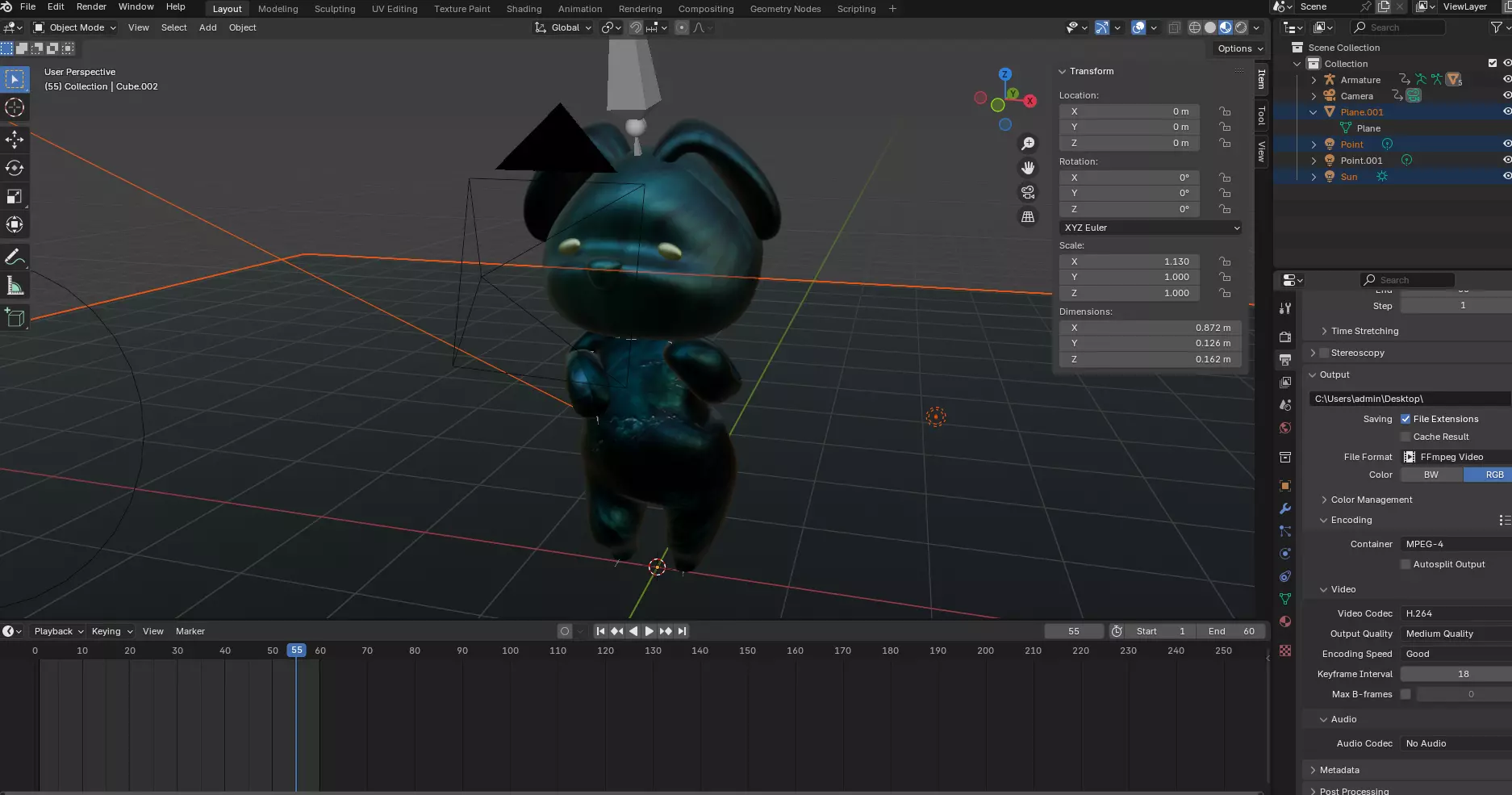 Sexy bear - 3D blender Low-poly 3D model_0