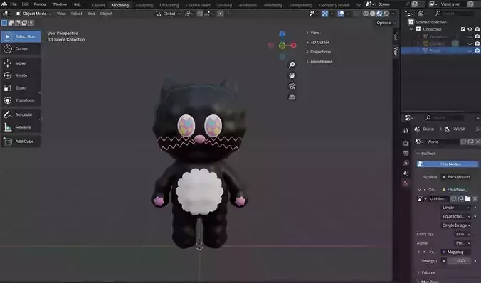 Soft and Fluffy Mr Cat - Rigged for blender