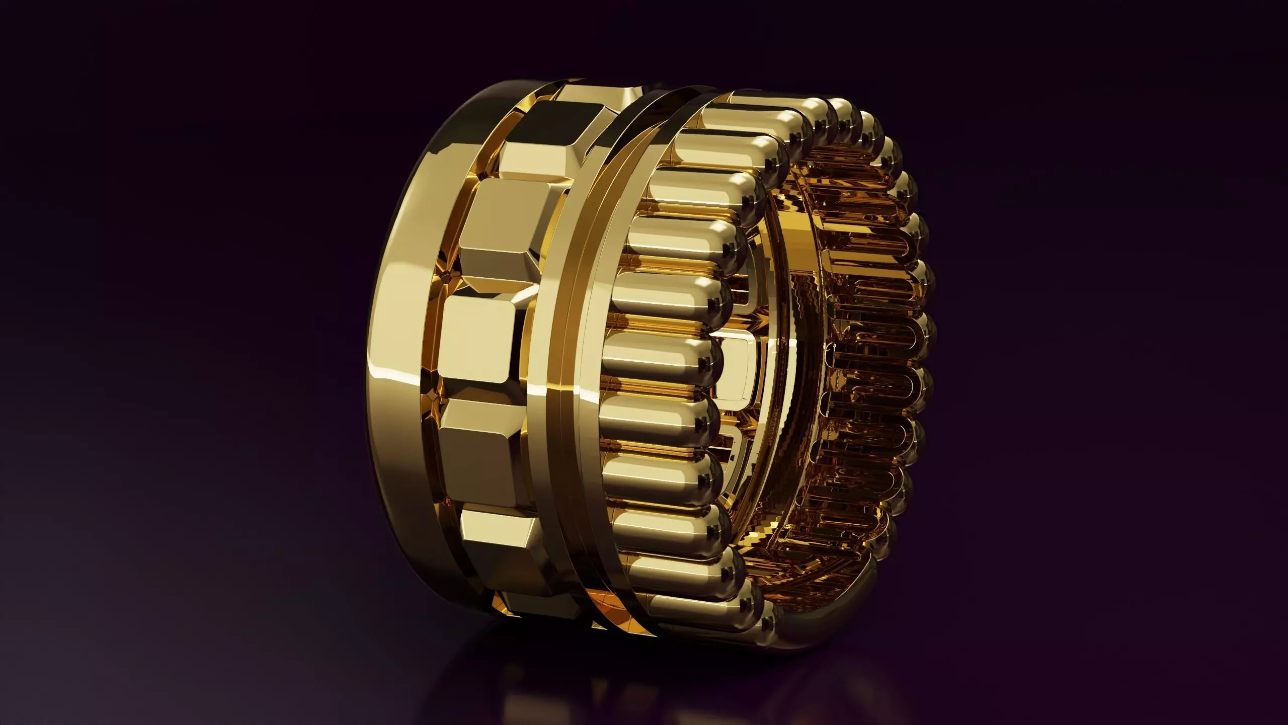 bead and cube ring N04 3D print model_0