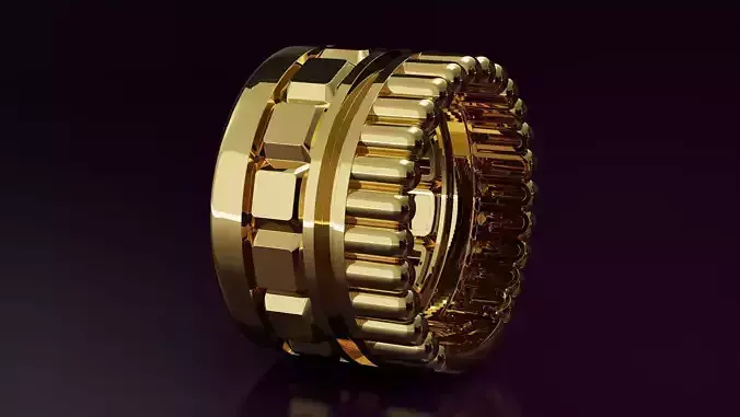 bead and cube ring N04 