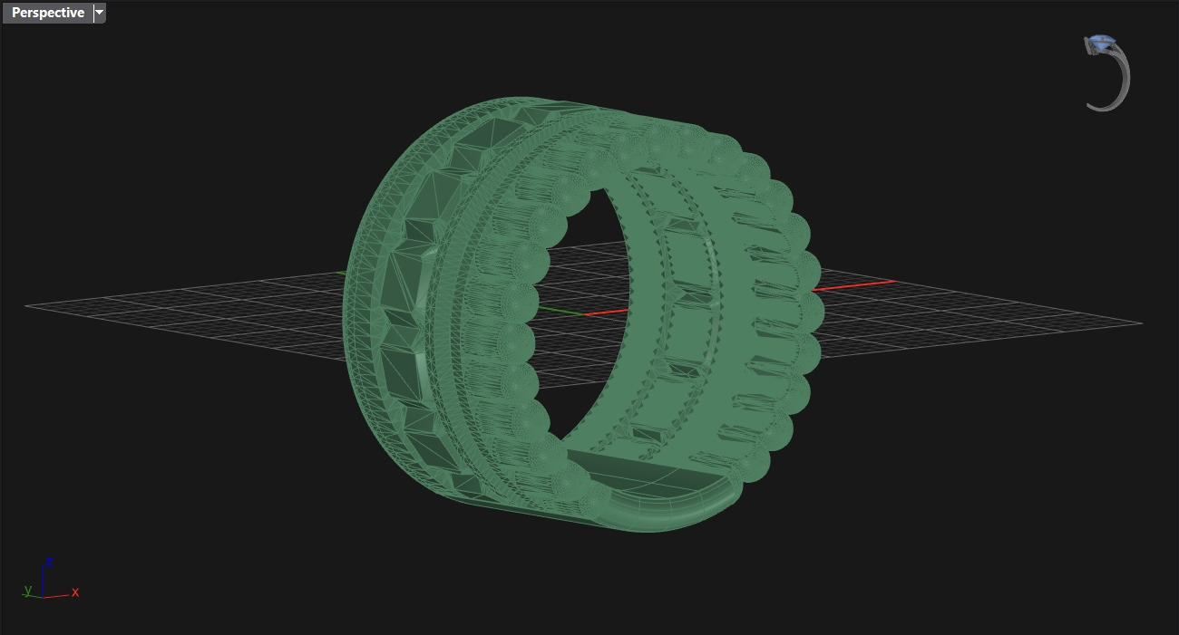 bead and cube ring N04 3D print model_5