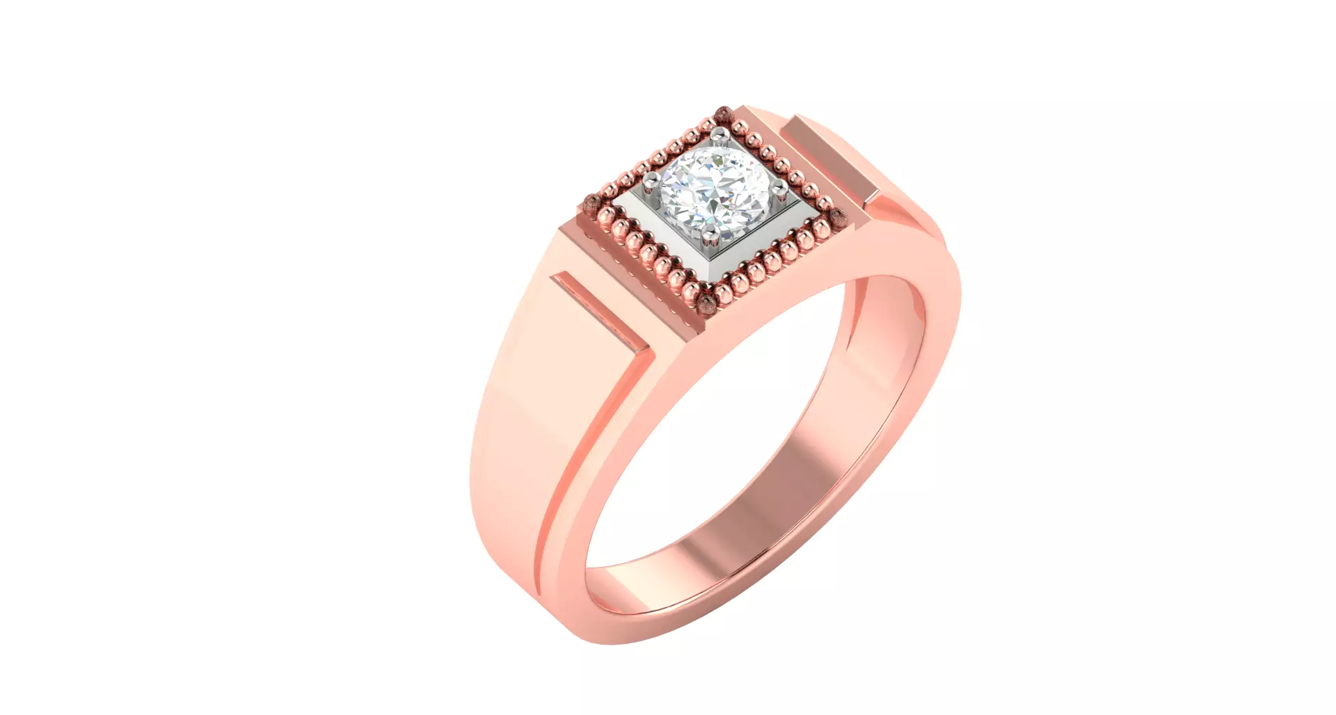 Rose gold -Diamond Ring- 3DM AND STL File - DC LR-0865 3D print model