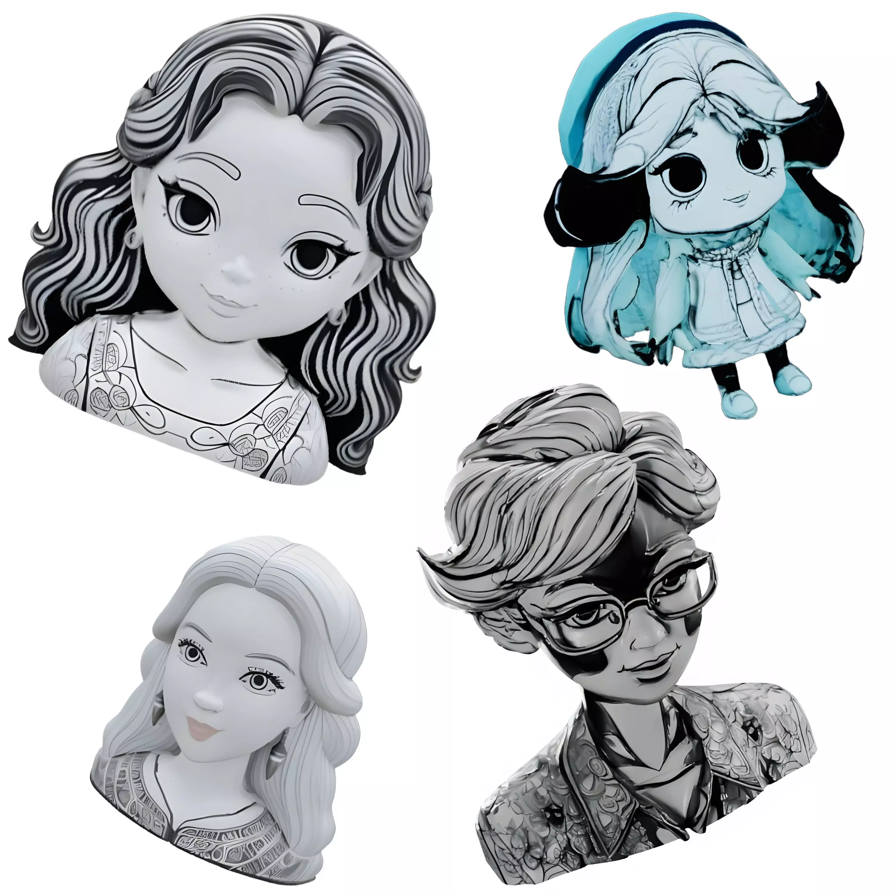 Anime Character Busts Collection - Decorative Series 3D print model_0