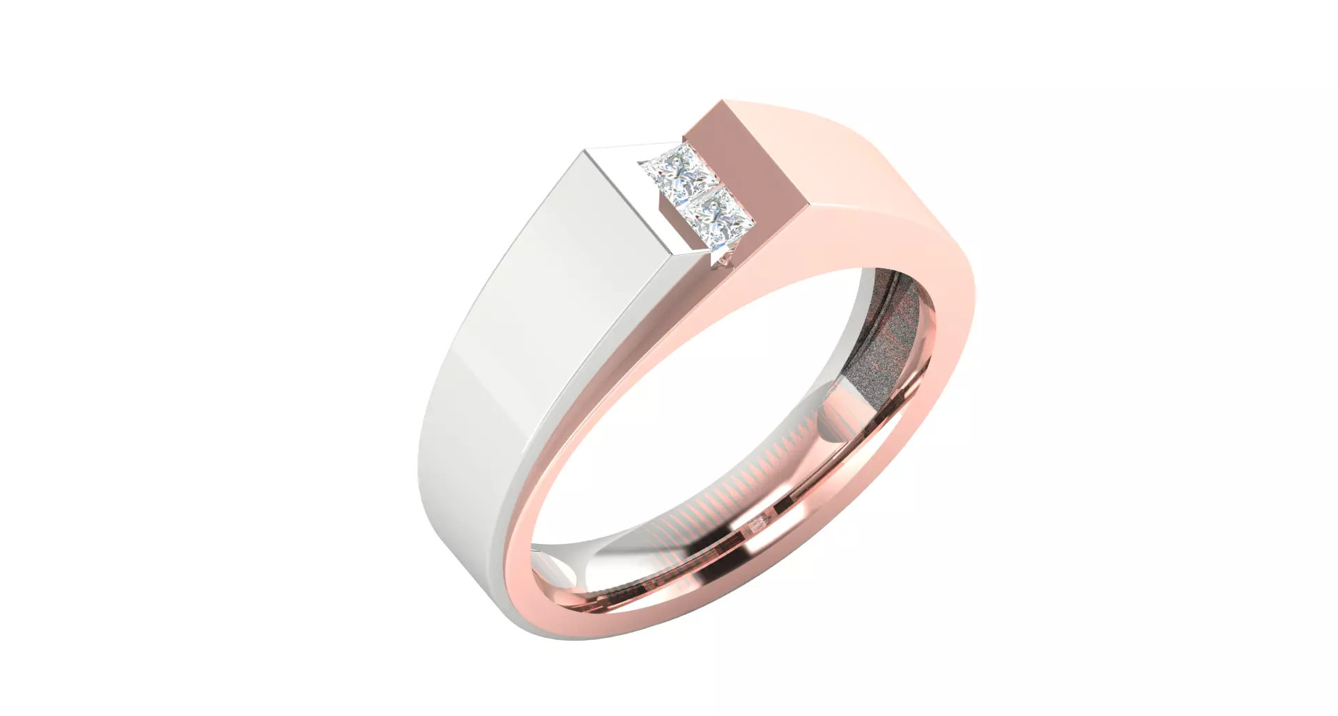 Rose gold -Diamond Ring- 3DM AND STL File - DC LR-0930 3D print model_0