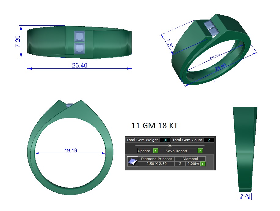 Rose gold -Diamond Ring- 3DM AND STL File - DC LR-0930 3D print model_1