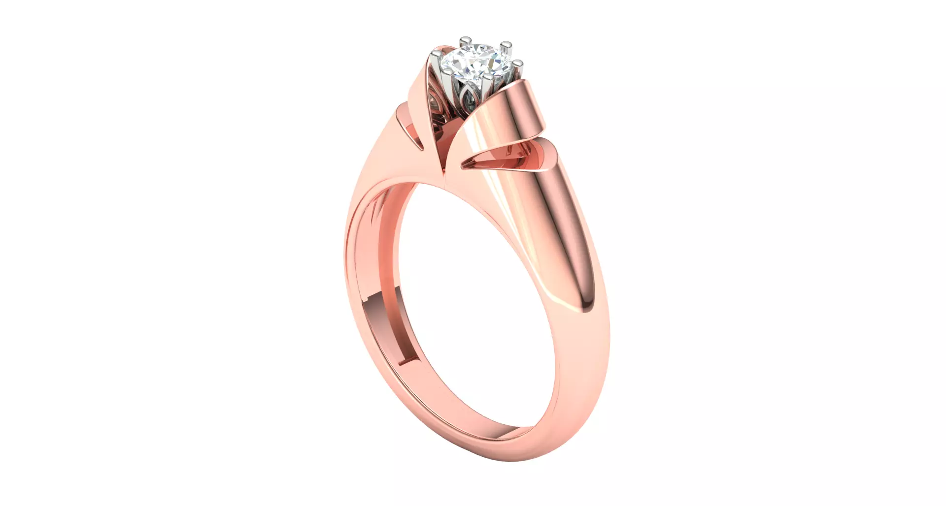 Rose gold -Diamond Ring- 3DM AND STL File - DC LR-0954 3D print model