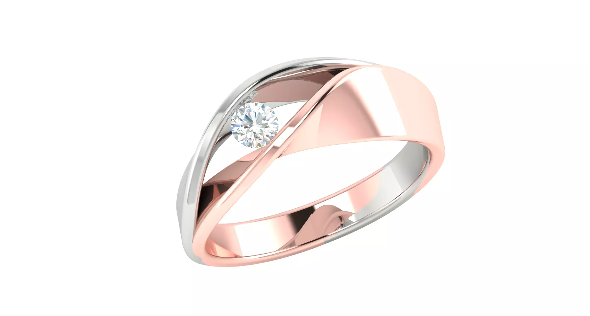 Rose gold -Diamond Ring- 3DM AND STL File - DC LR-0958 3D print model