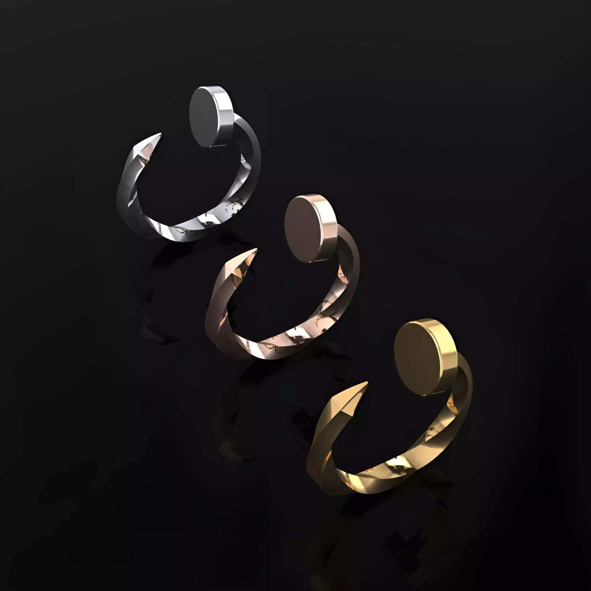 Twisted Nail Ring 3D print model