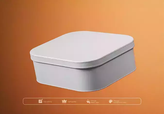 Metal Box Low-poly 3D model