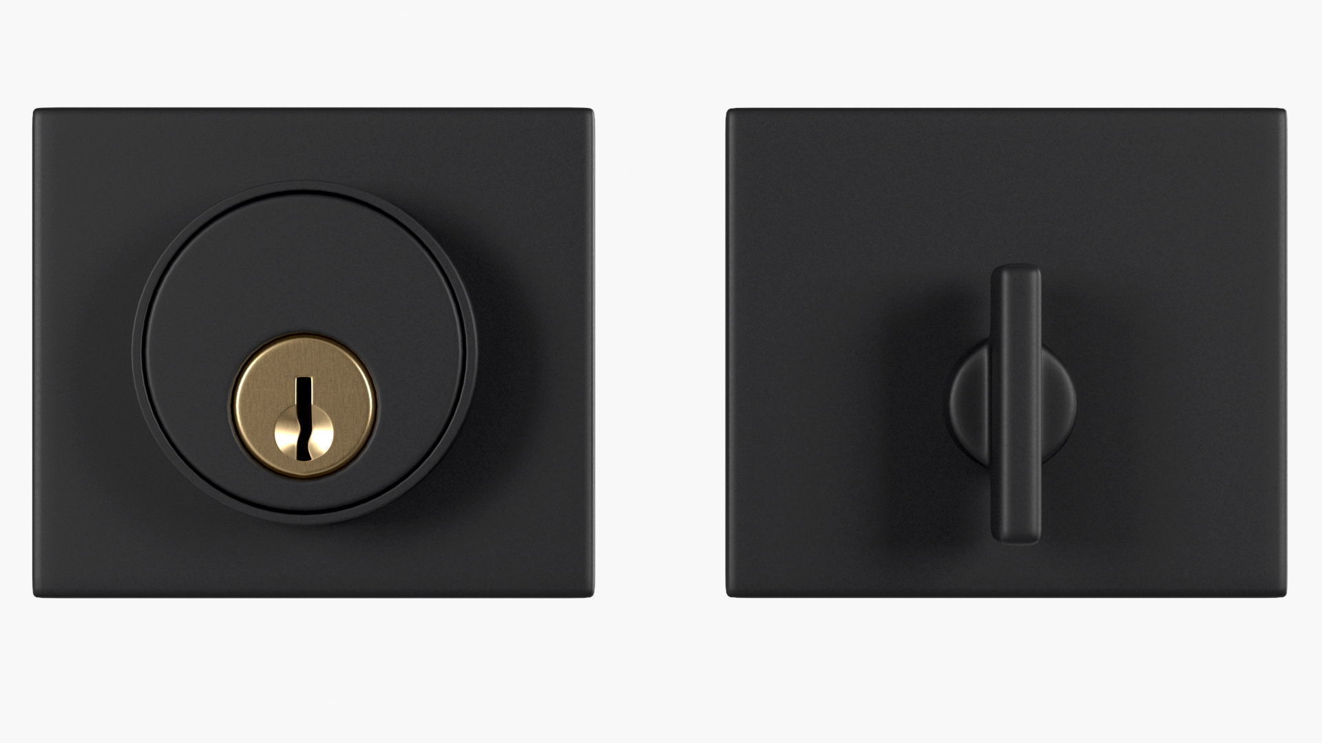 Tumalo Black Single Square Deadbolt 3D model_3