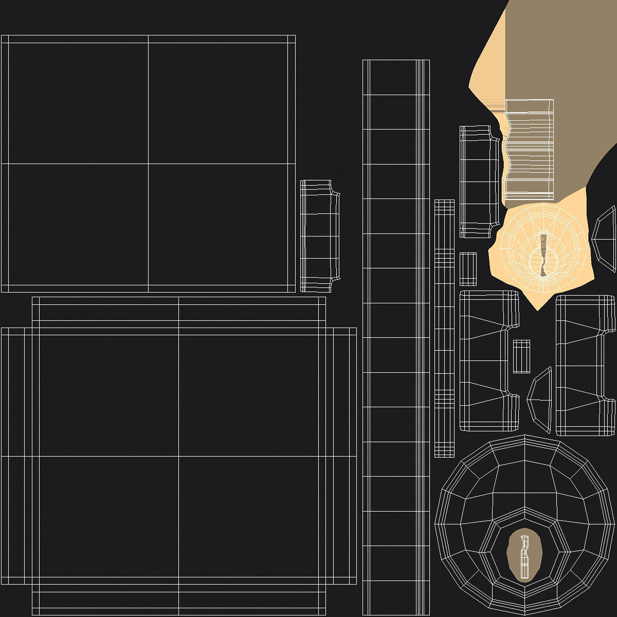 Tumalo Black Single Square Deadbolt 3D model_7