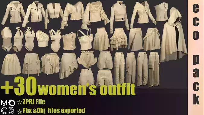 32 Women outfit  3D model