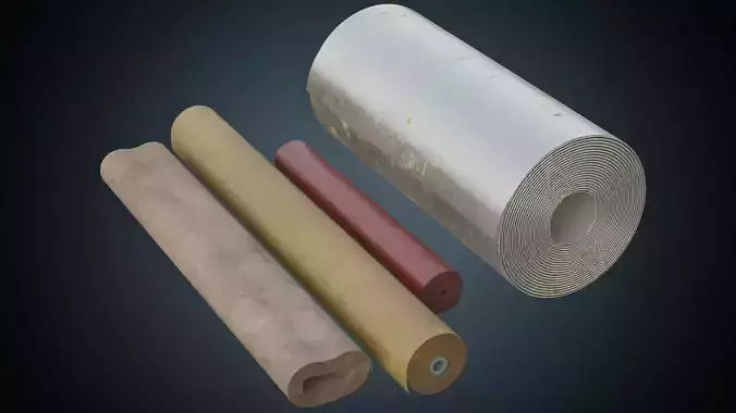 Leather And Steel Rolls 1B Low-poly 3D model