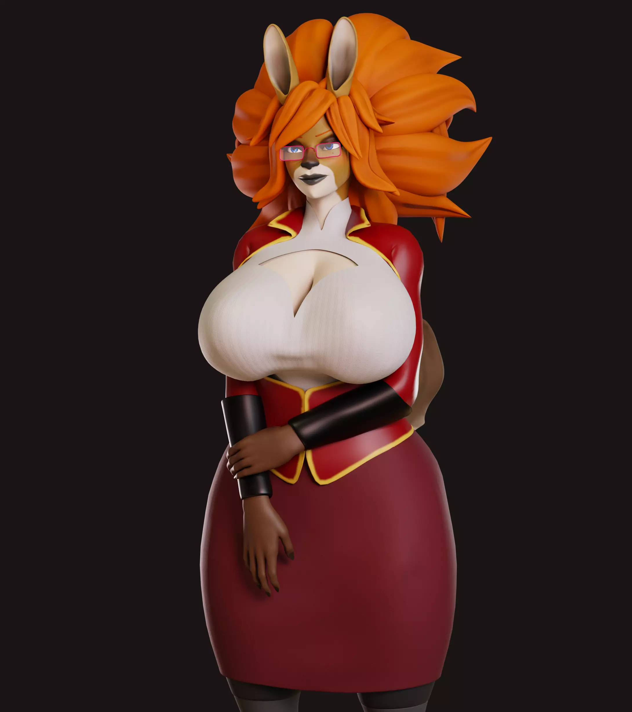 NSFW Furry Female Character Low-poly 3D model Fully Rigged Low-poly 3D model_0
