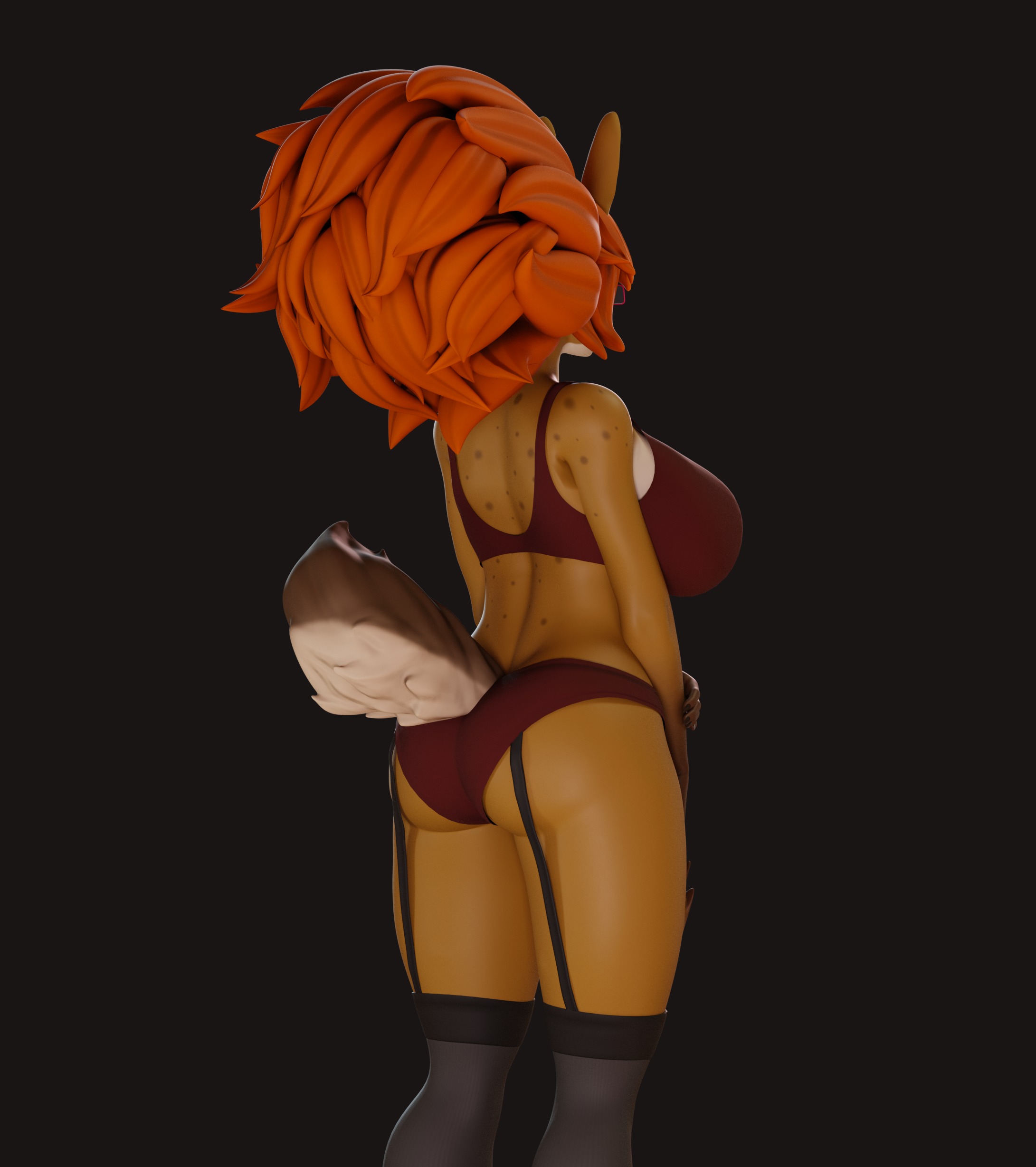 NSFW Furry Female Character Low-poly 3D model Fully Rigged Low-poly 3D model_6