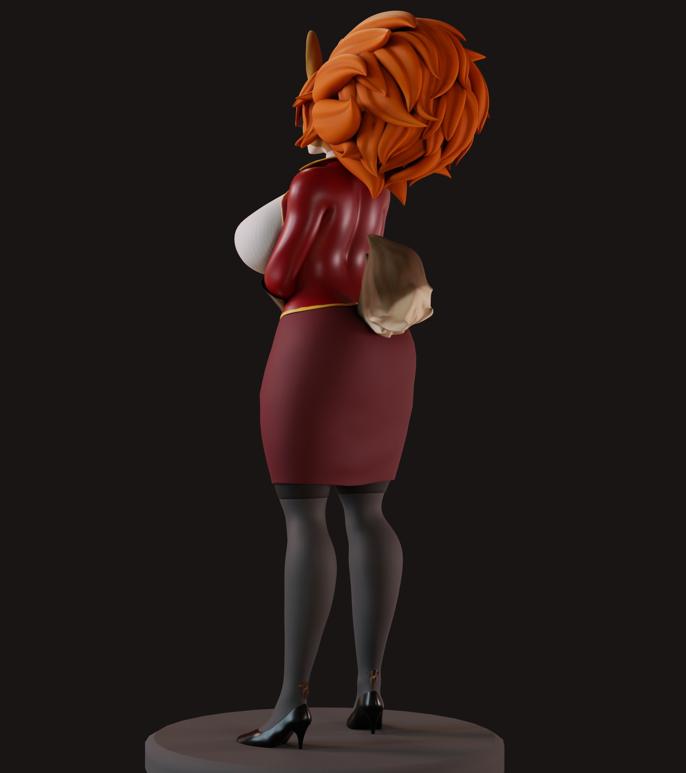 NSFW Furry Female Character Low-poly 3D model Fully Rigged Low-poly 3D model_2