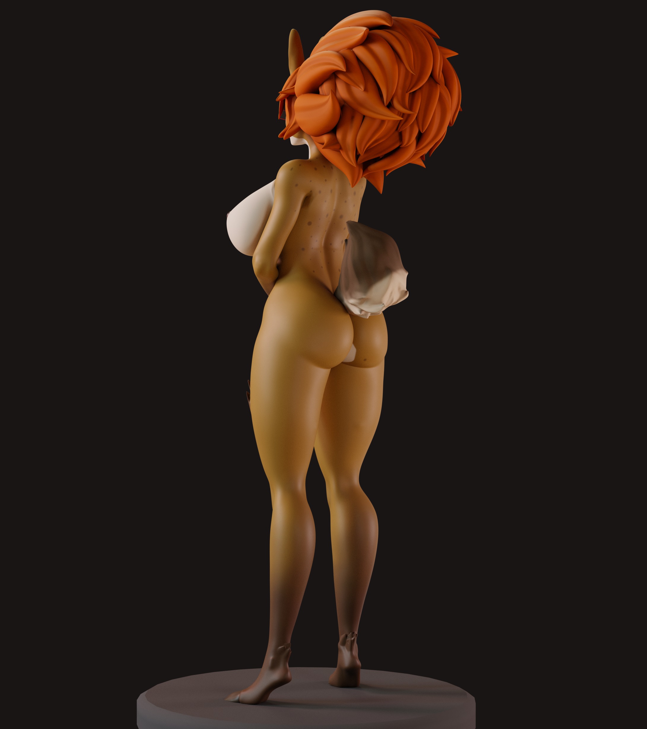 NSFW Furry Female Character Low-poly 3D model Fully Rigged Low-poly 3D model_11
