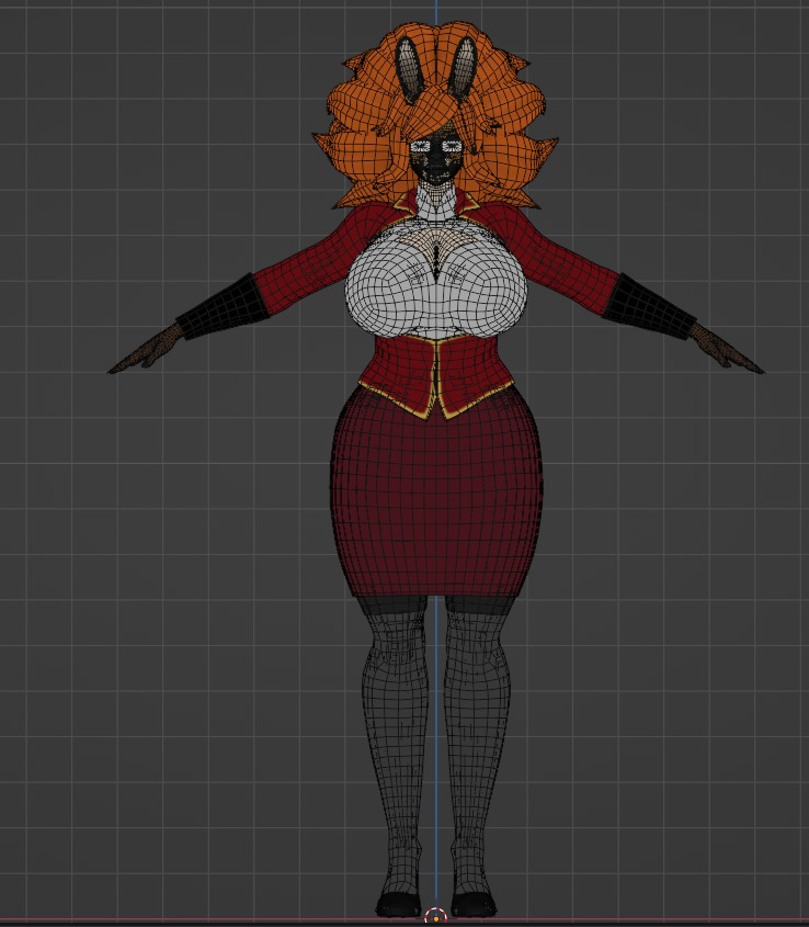 NSFW Furry Female Character Low-poly 3D model Fully Rigged Low-poly 3D model_12