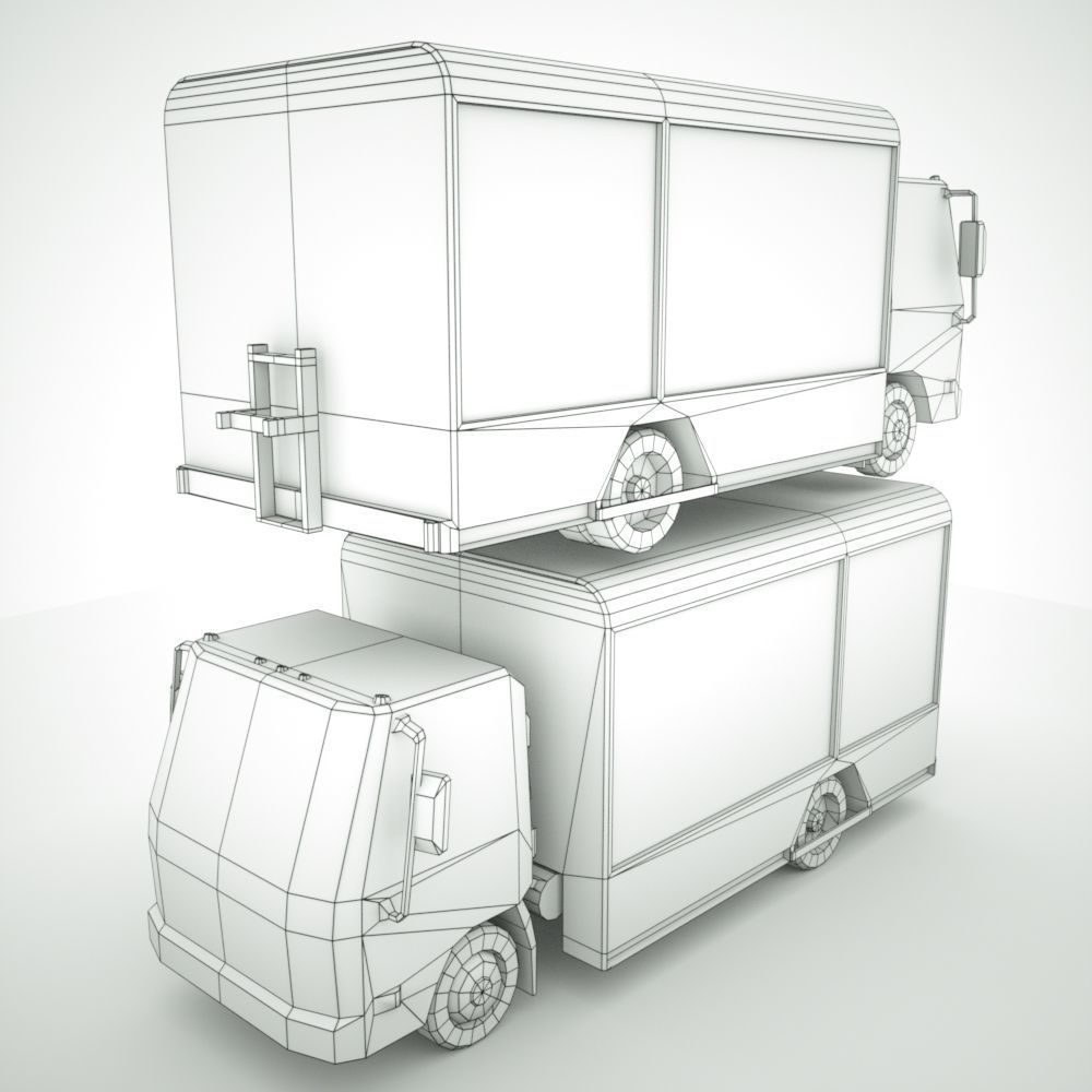12 Low-Poly Trucks vol2 Low-poly 3D model_36
