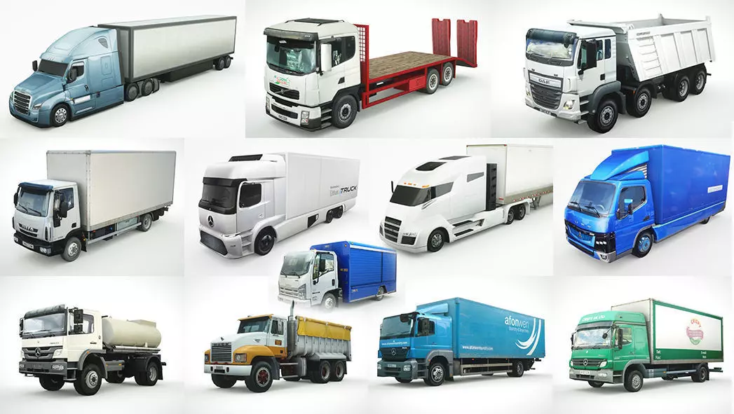 12 Low-Poly Trucks vol2 Low-poly 3D model_0
