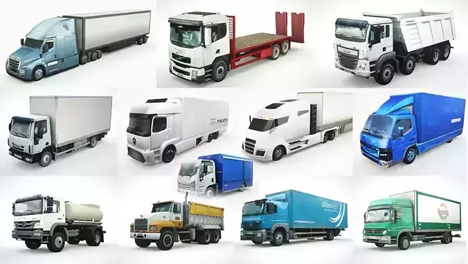 12 Low-Poly Trucks vol2 Low-poly 3D model