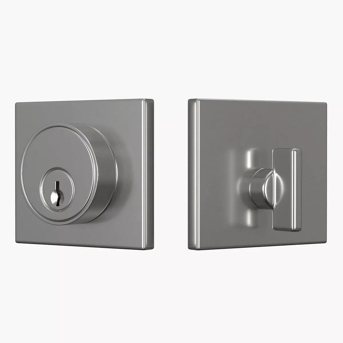 Tumalo Nickel Single Square Deadbolt 3D model