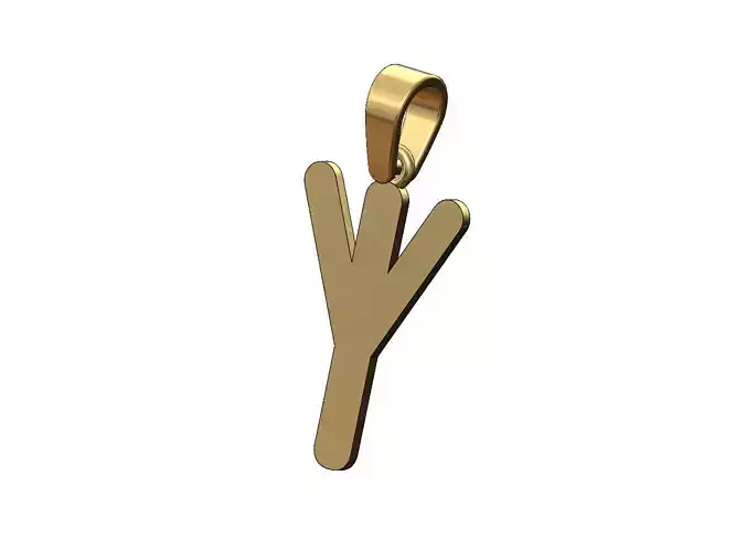 Algiz viking runes initials alphabet pendant charm bail 3D print model