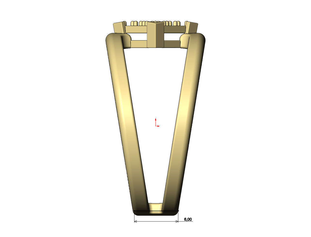 Diamond square bezel cluster open wide band US sizes 6to12 3D print model_9