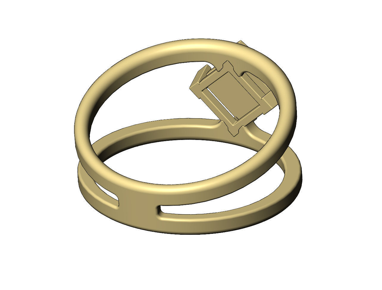 Diamond square bezel cluster open wide band US sizes 6to12 3D print model_10