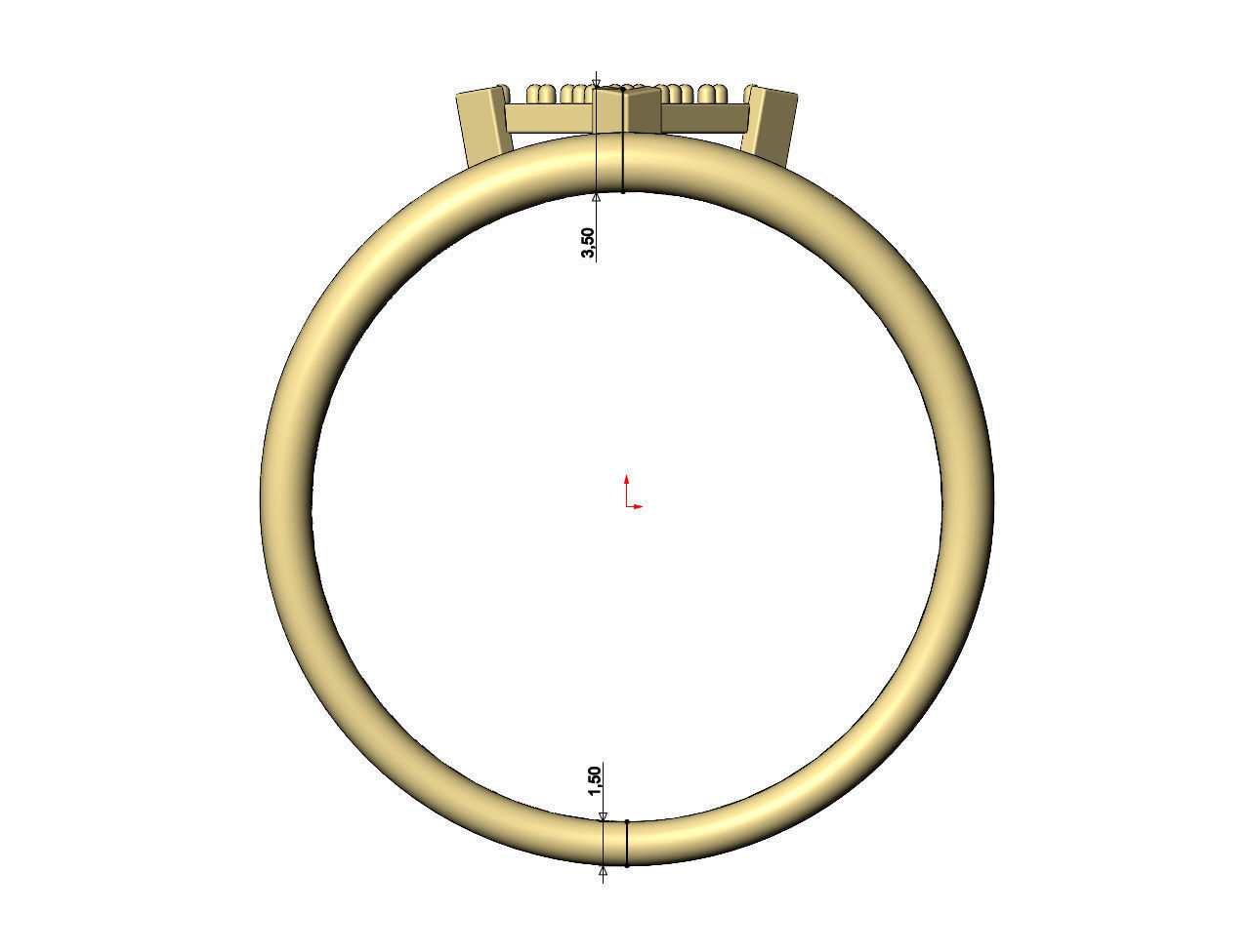Diamond square bezel cluster open wide band US sizes 6to12 3D print model_7
